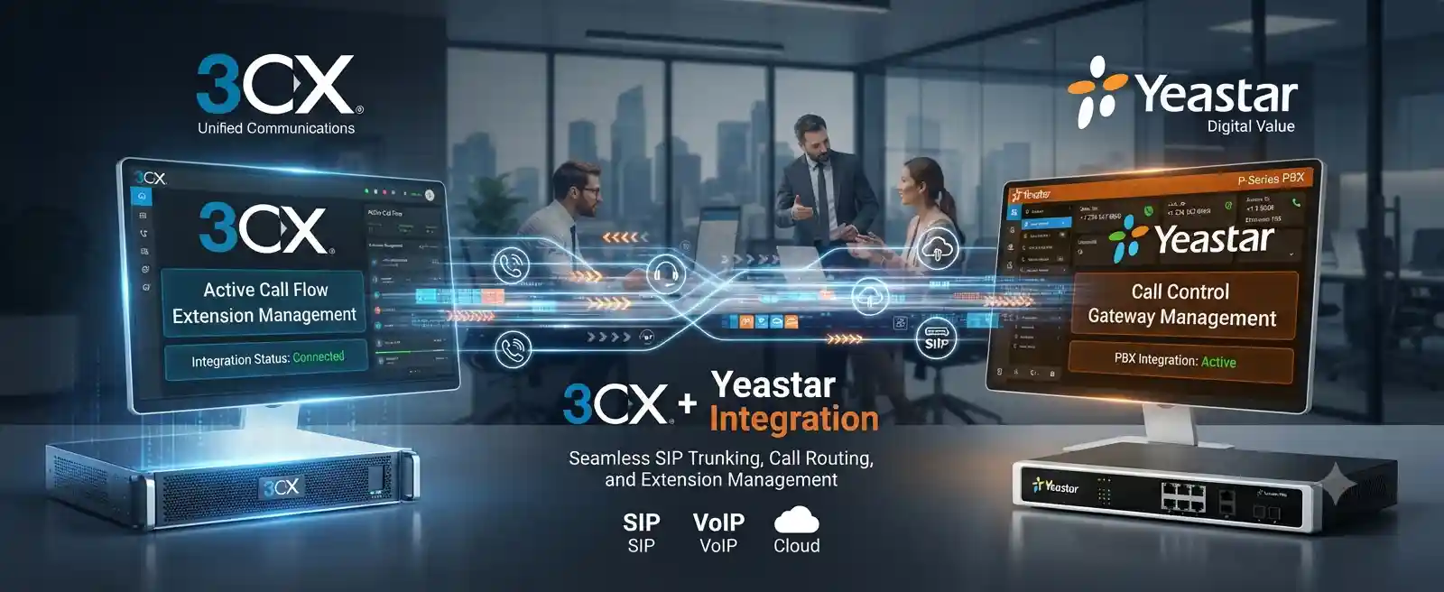 Business unified communications environment relevant to 3CX and Yeastar integration planning