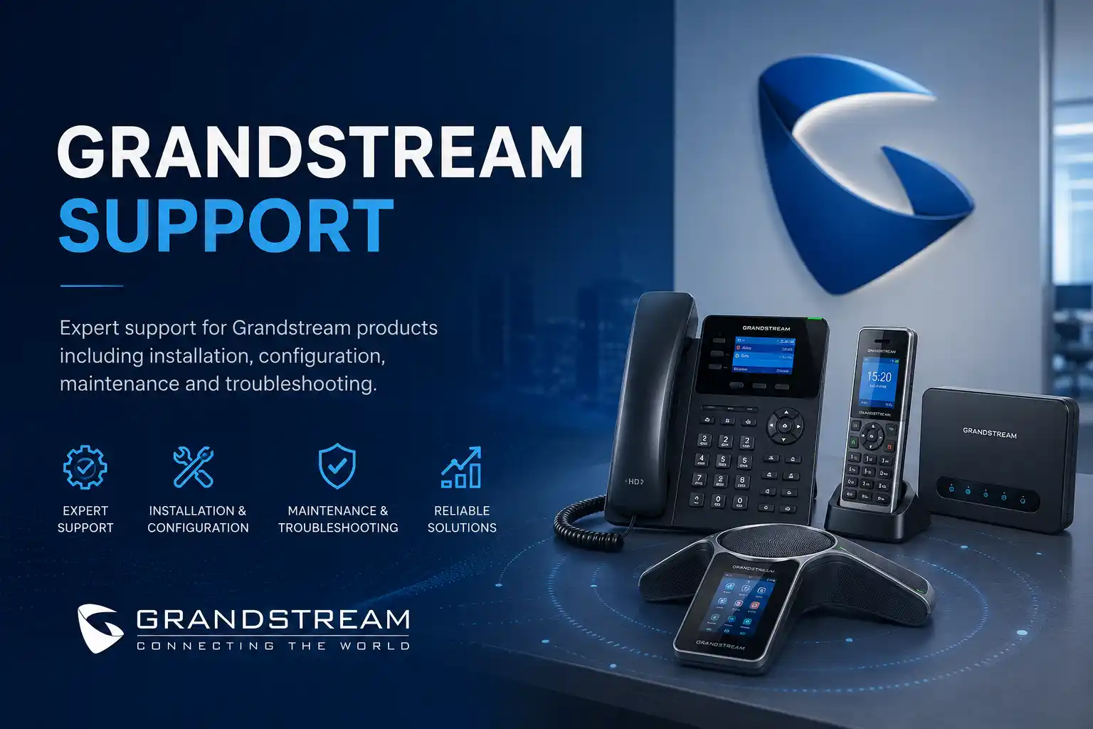 Grandstream IP phone, PBX and gateway support in Dubai