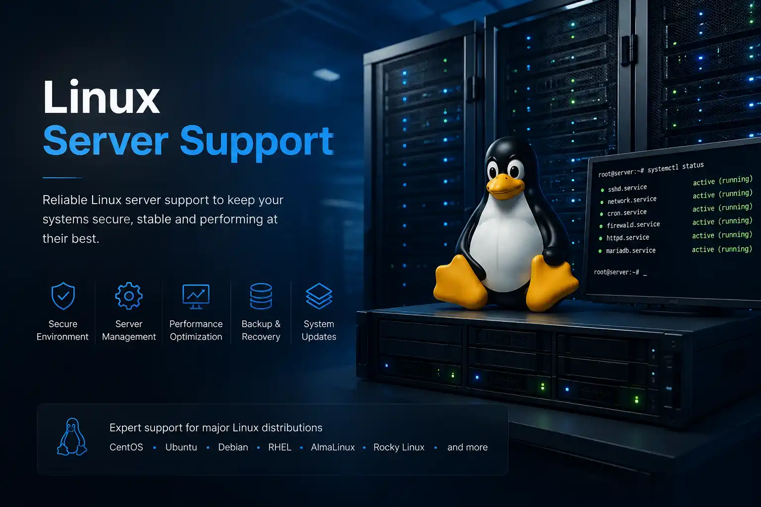 Linux server and application support in Dubai