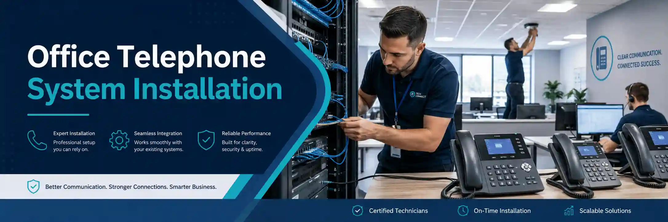 Business telephone system installation planning for a UAE office