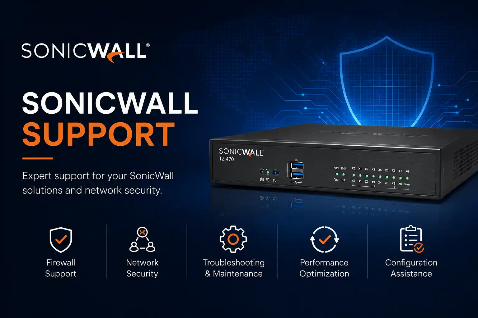 SonicWall firewall support and secure connectivity services in Dubai