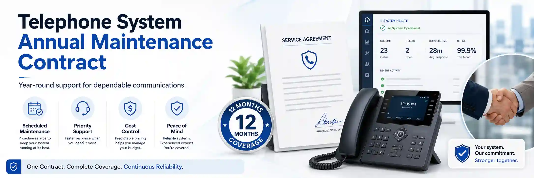 Business telephone system maintenance planning for an IP PBX environment in the UAE